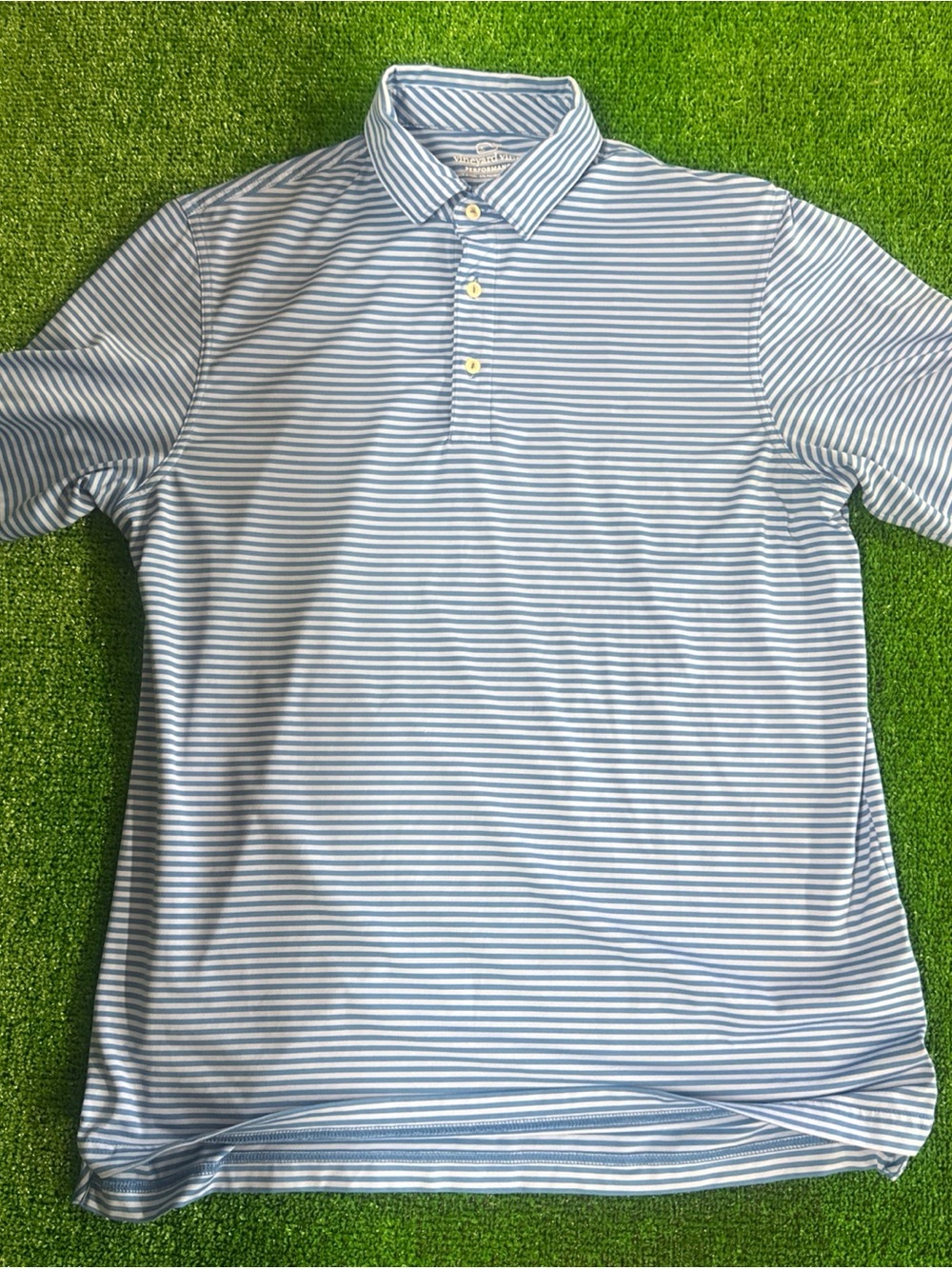 Vineyard Vines Blue & White Striped Polo
